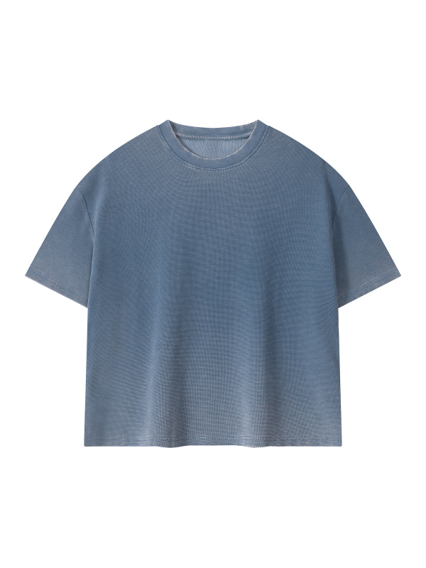 Unisex Vintage Wash Sunfade Boxy Waffle T-Shirt