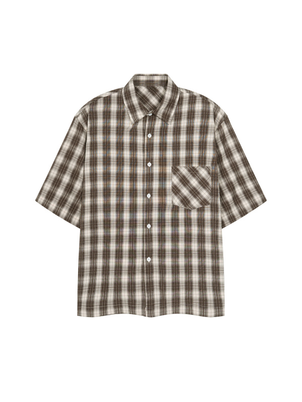 Unisex Boxy Plaid Short Sleeve Shirt