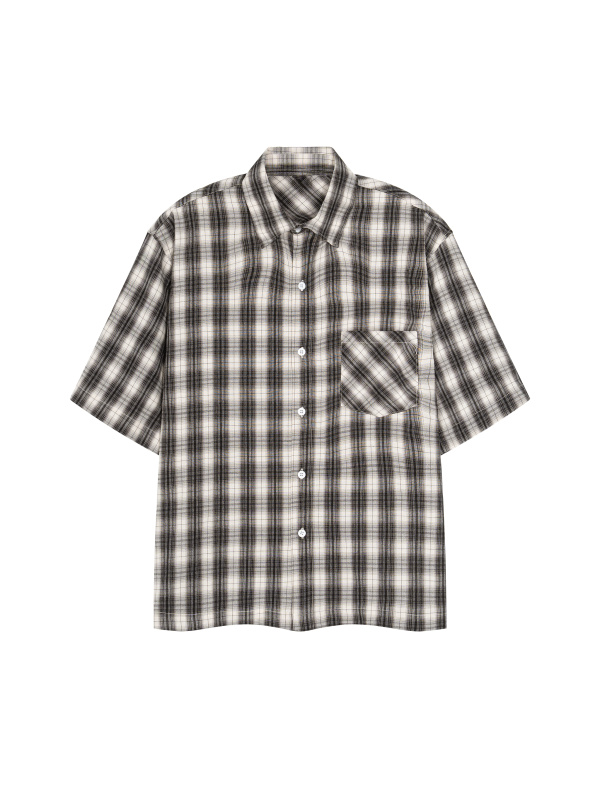 Unisex Boxy Plaid Short Sleeve Shirt