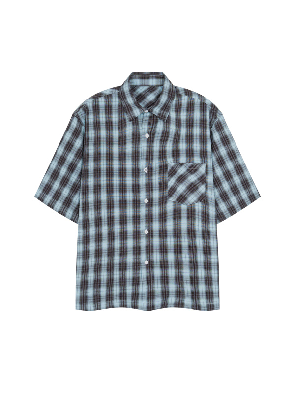 Unisex Boxy Plaid Short Sleeve Shirt