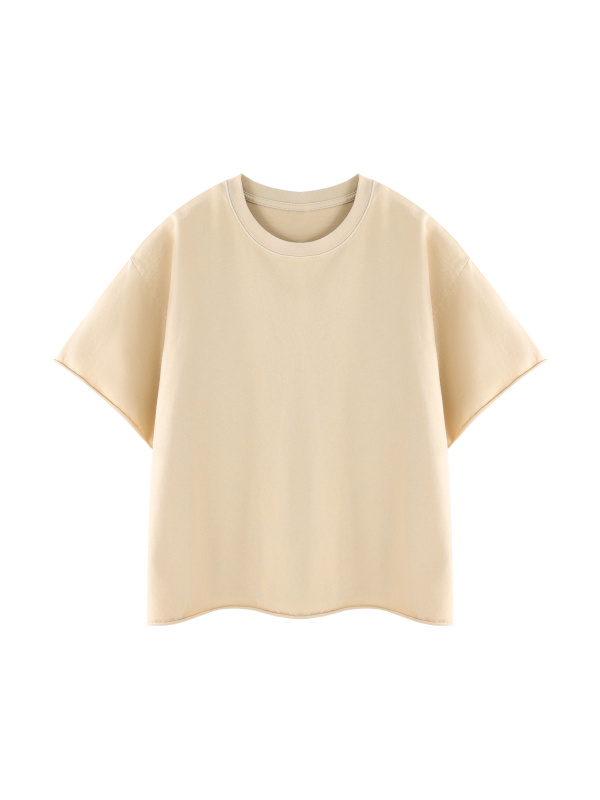 Unisex Boxy Raw Edge T-Shirt