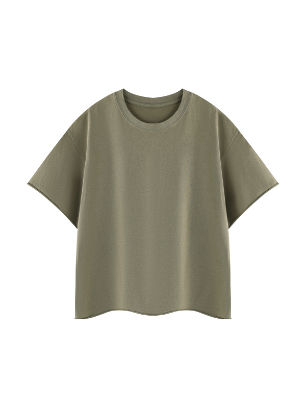Unisex Boxy Raw Edge T-Shirt