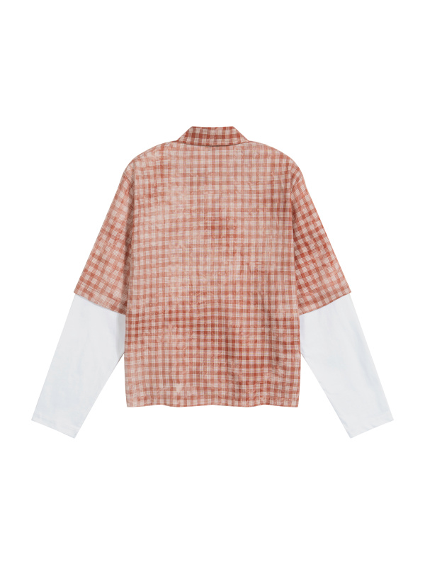 Unisex Vintage Wash Plaid Short Sleeve Shirt