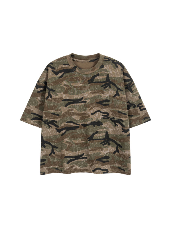 Unisex Boxy Camo Print T-Shirt