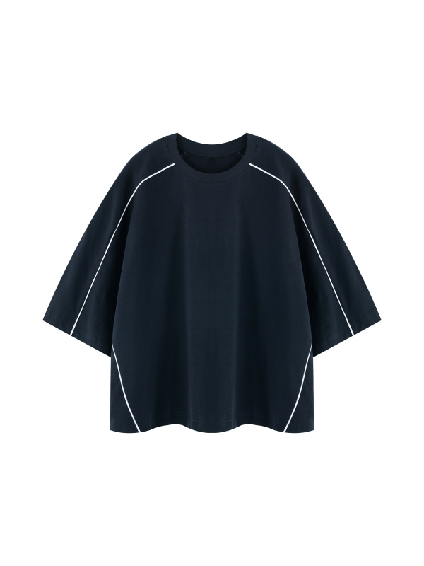 Unisex Heavyweight Boxy Piping T-Shirt