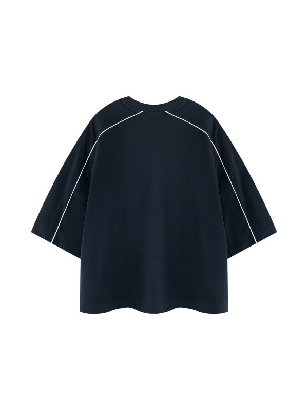 Unisex Heavyweight Boxy Piping T-Shirt