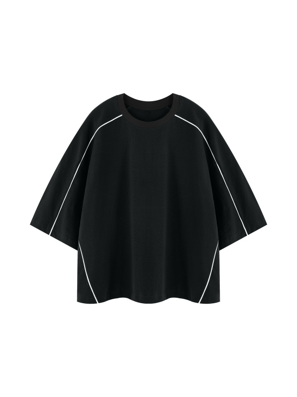 Unisex Heavyweight Boxy Piping T-Shirt