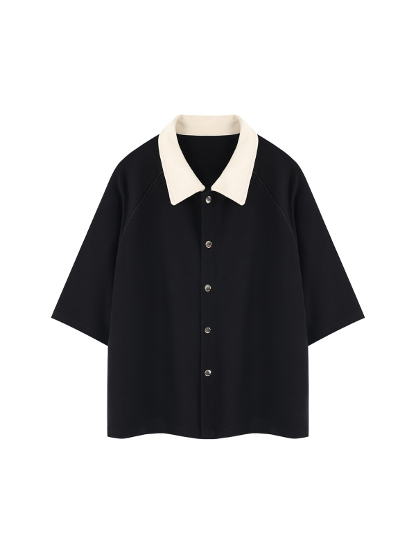 Unisex Color Block Boxy Short Sleeve Shirt