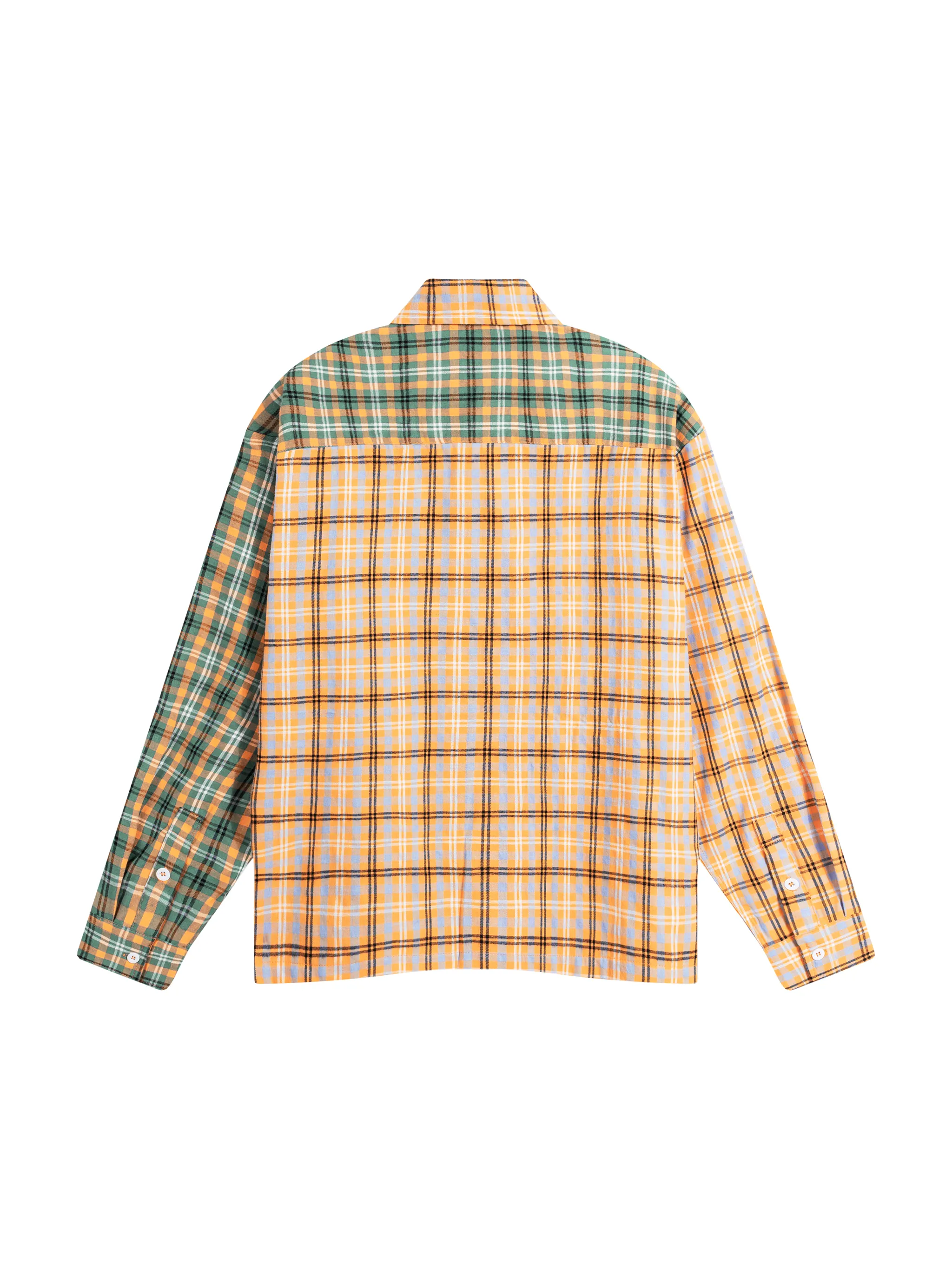Unisex Oversized Plaid Color Block Shirt