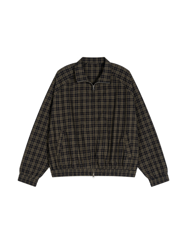 Unisex Plaid Full-Zip Track Jacket