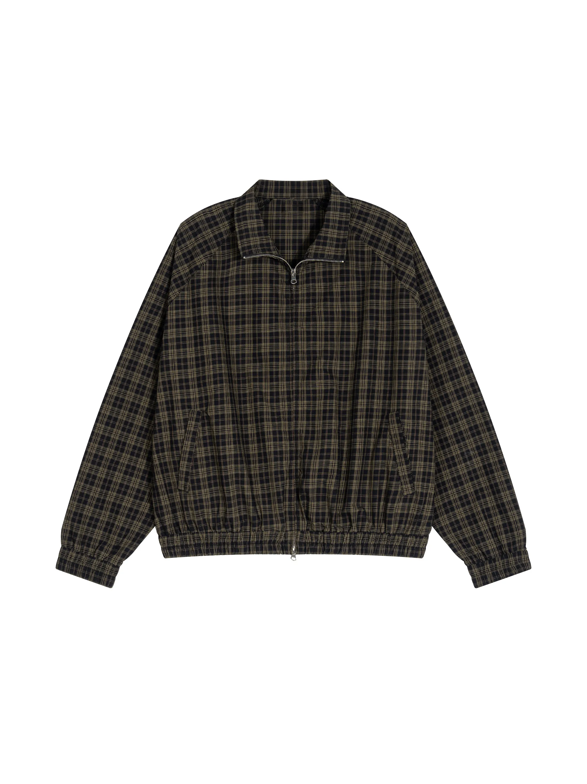 Unisex Plaid Full-Zip Track Jacket