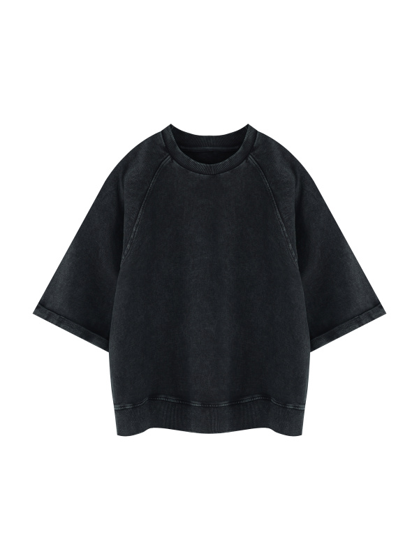 Unisex Vintage Wash Boxy Short Sleeve Sweatshirt