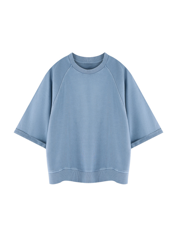 Unisex Vintage Wash Boxy Short Sleeve Sweatshirt