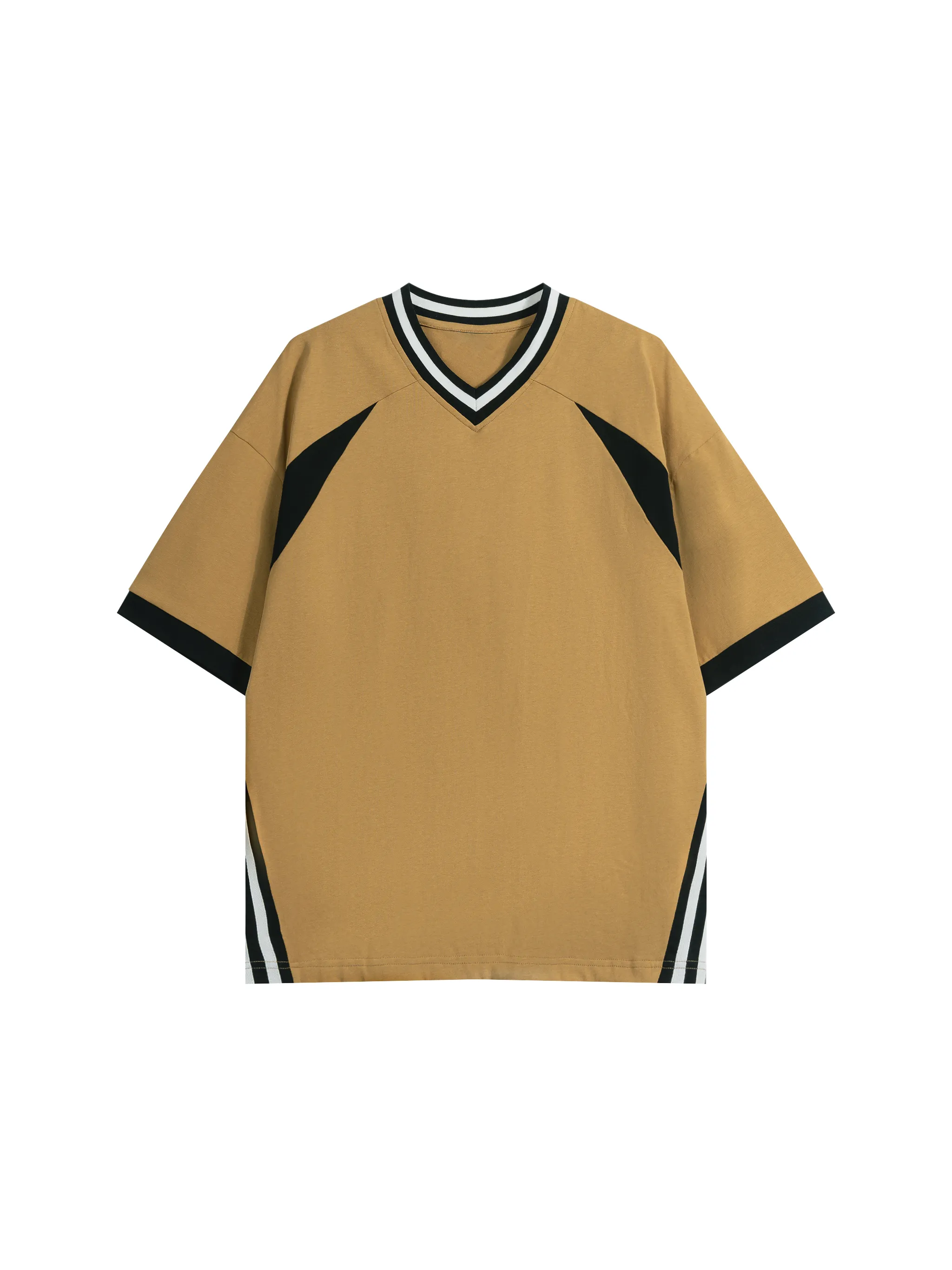 Unisex Color Block V-Neck T-Shirt