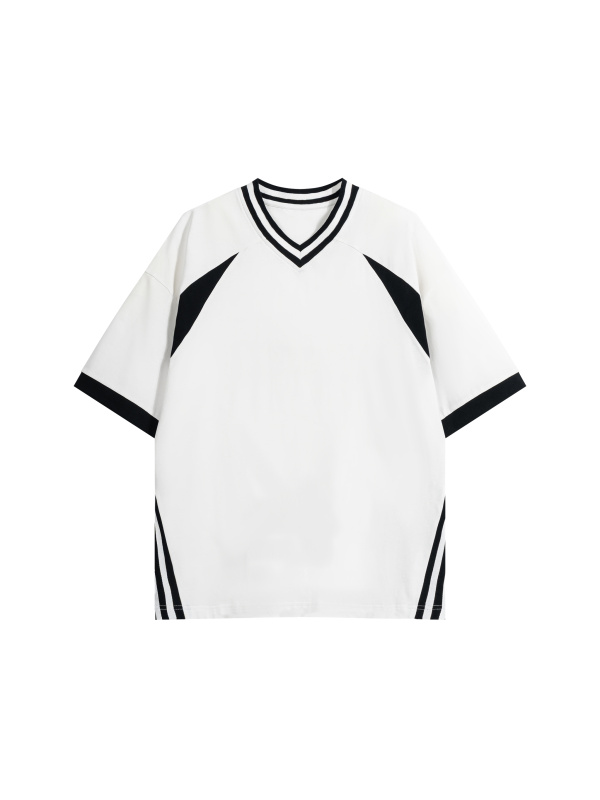 Unisex Color Block V-Neck T-Shirt