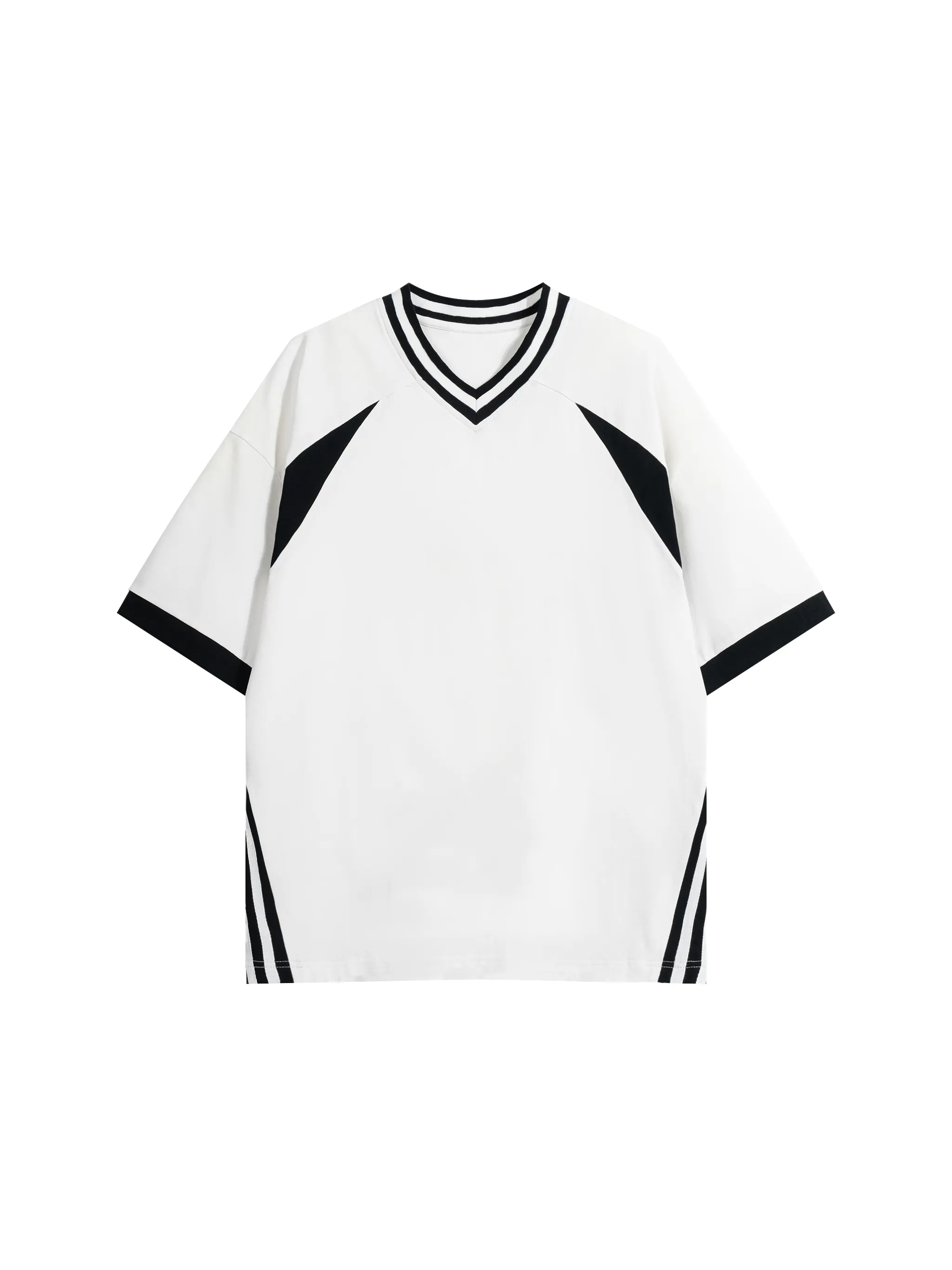 Unisex Color Block V-Neck T-Shirt