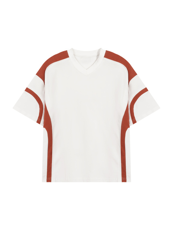 Unisex Color Block V-Neck T-Shirt