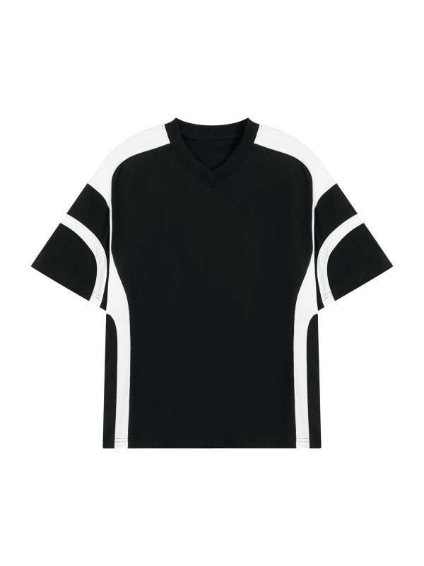 Unisex Color Block V-Neck T-Shirt