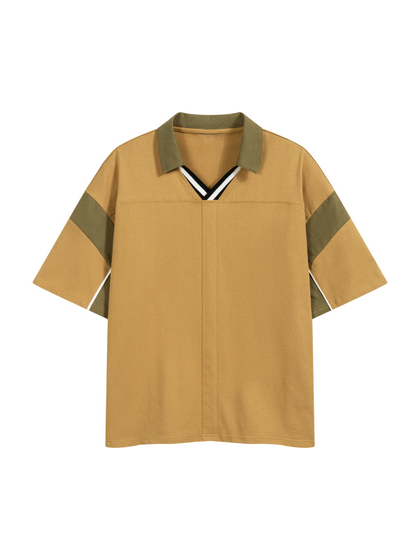 Unisex Boxy Color Block Polo Shirt
