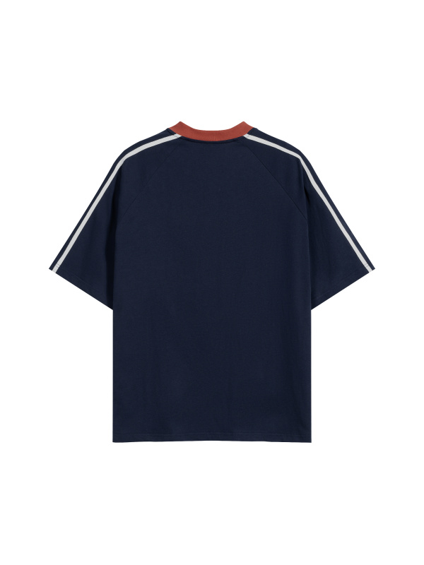 Unisex Color Block V-Neck T-Shirt