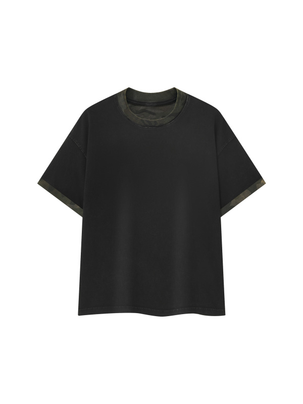 Unisex Mineral Washed Boxy Panel T-Shirt