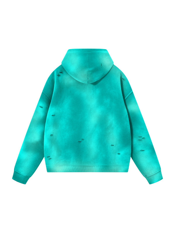 Unisex Sunfade Frayed Fleece Hoodie