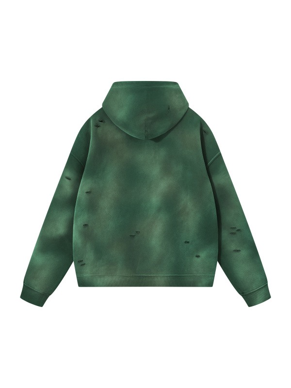 Unisex Sunfade Frayed Fleece Hoodie