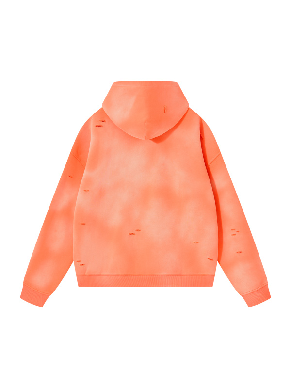 Unisex Sunfade Frayed Fleece Hoodie