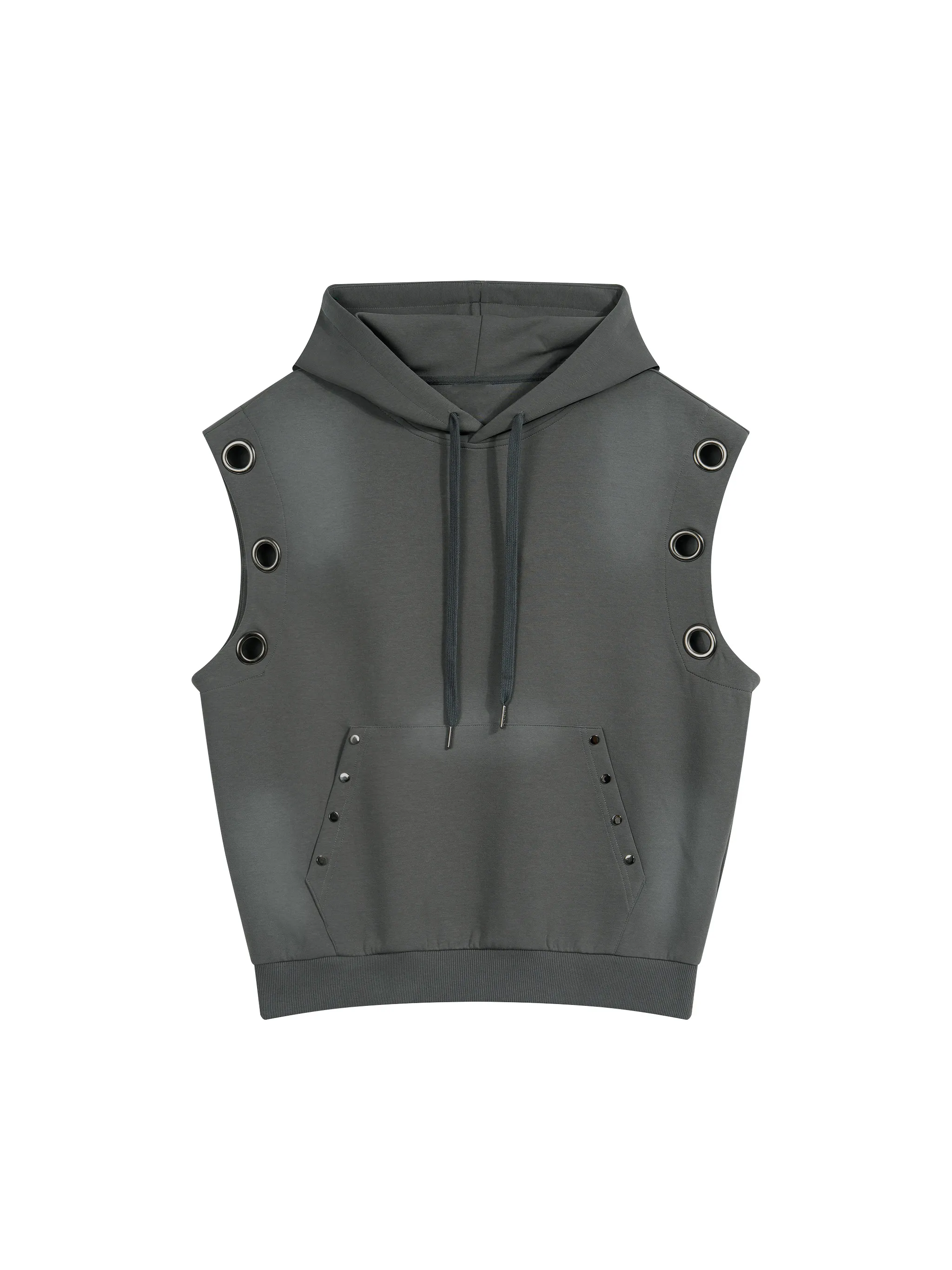 Unisex Vintage Wash Sun Fade Sleeveless Hoodie