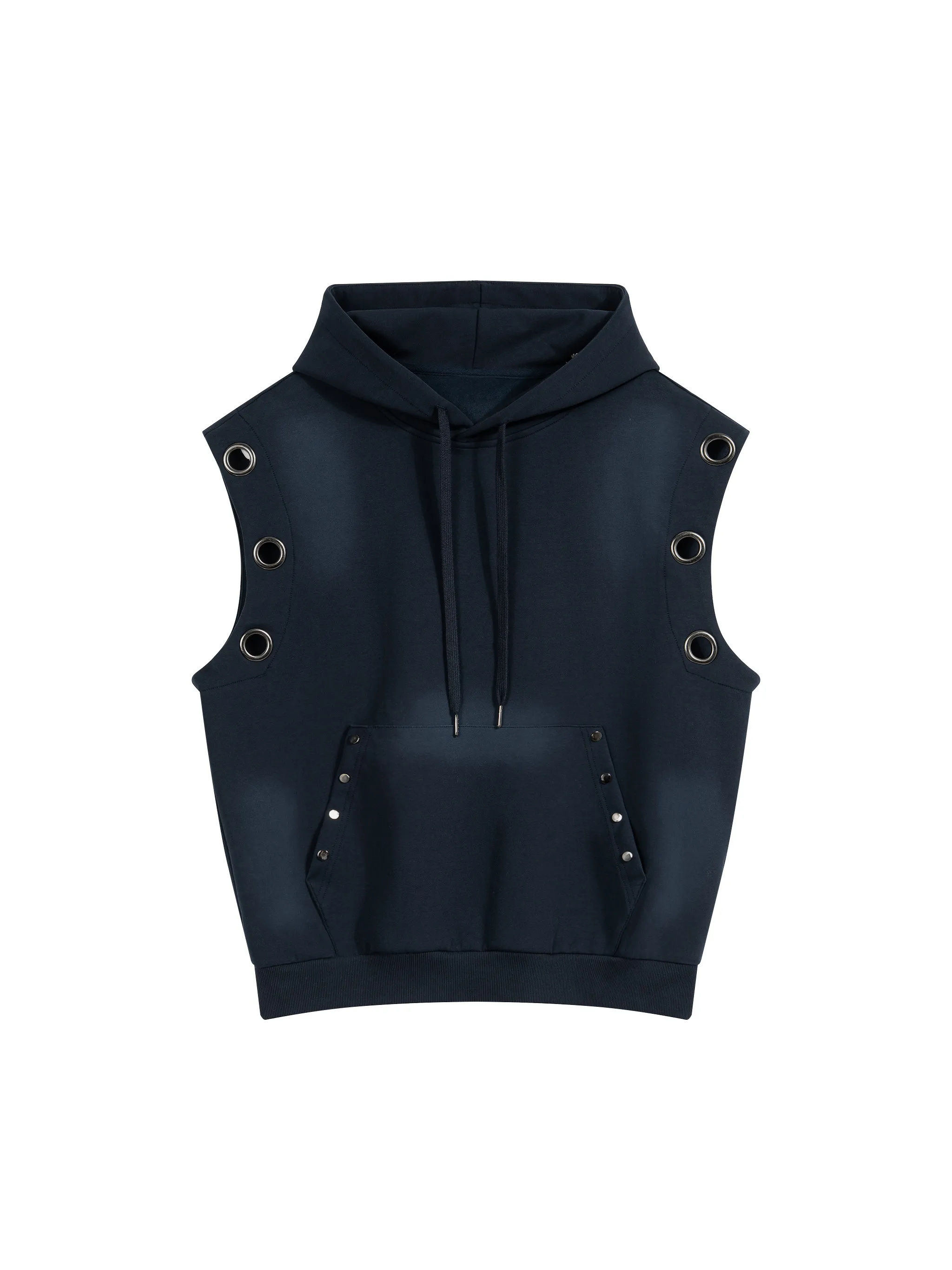 Unisex Vintage Wash Sun Fade Sleeveless Hoodie