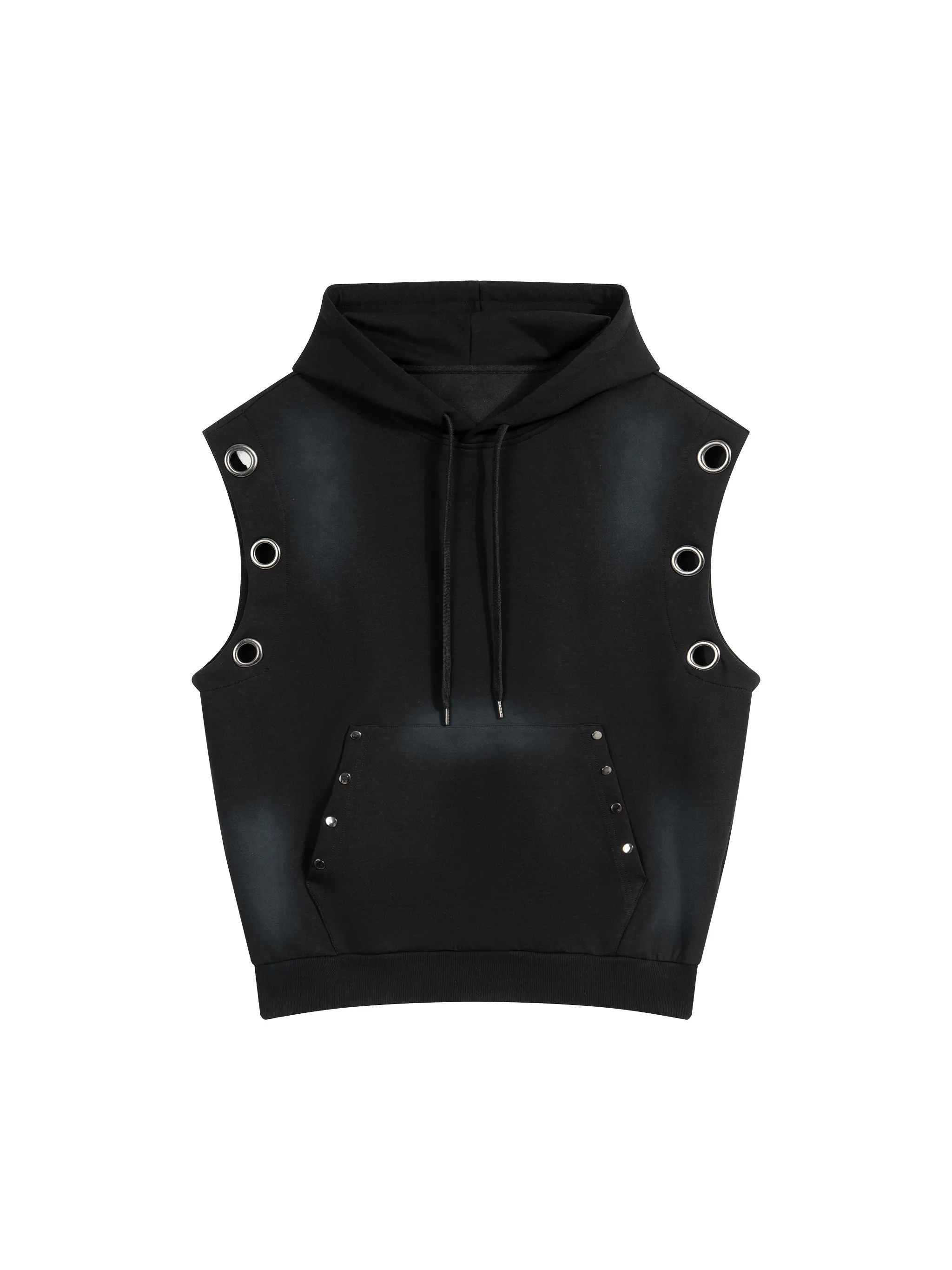 Unisex Vintage Wash Sun Fade Sleeveless Hoodie