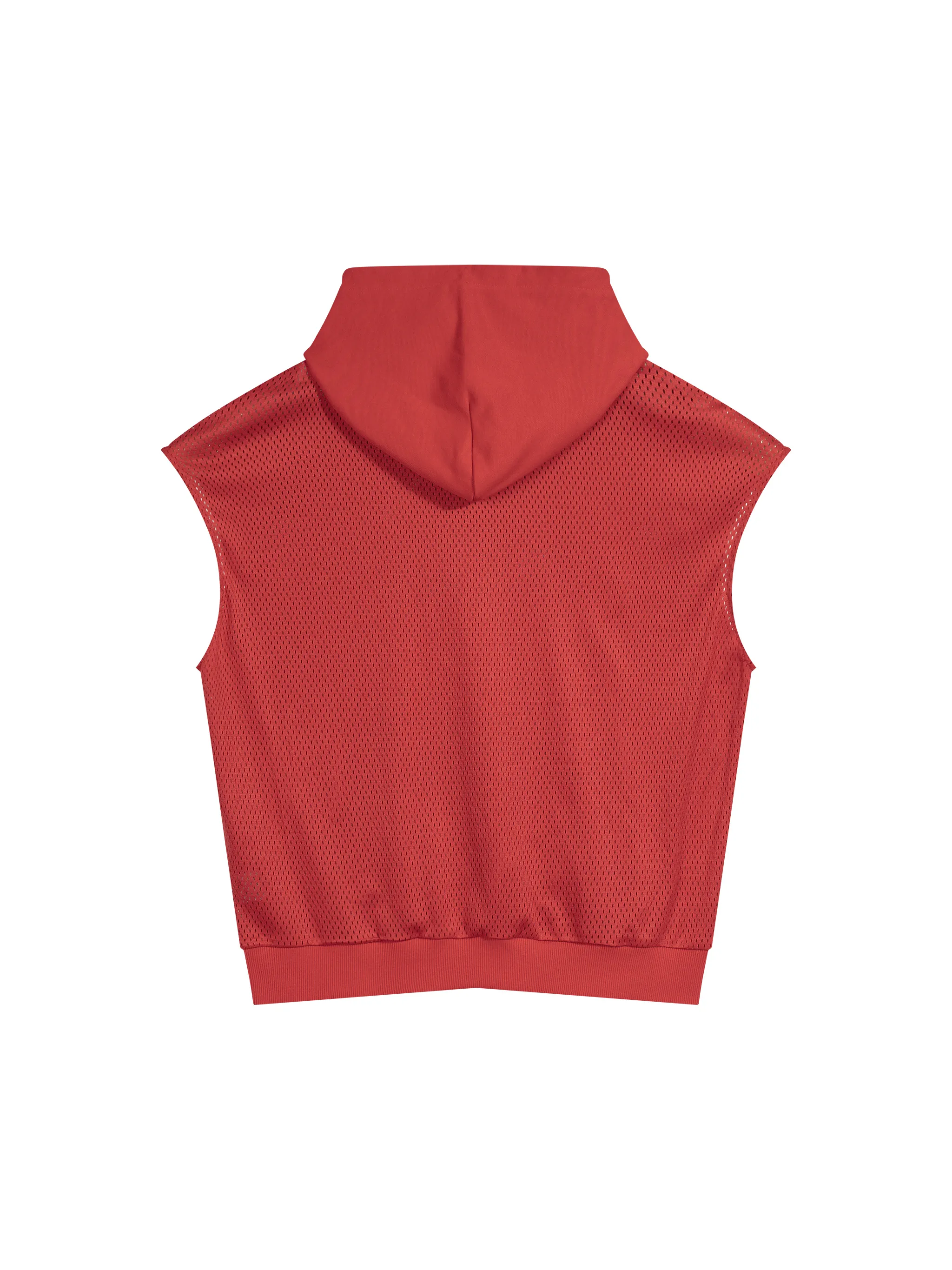 Unisex Panel Mesh Sleeveless Hoodie