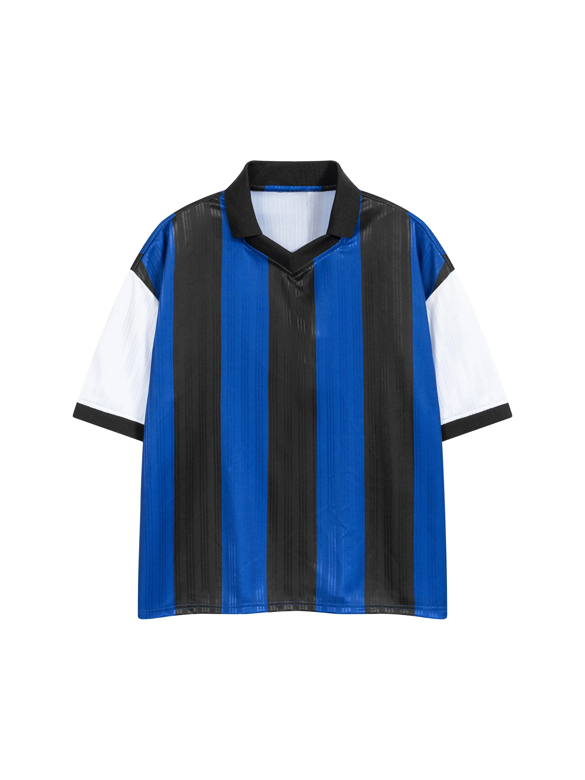 Unisex Boxy Striped Collared Soccer Jersey