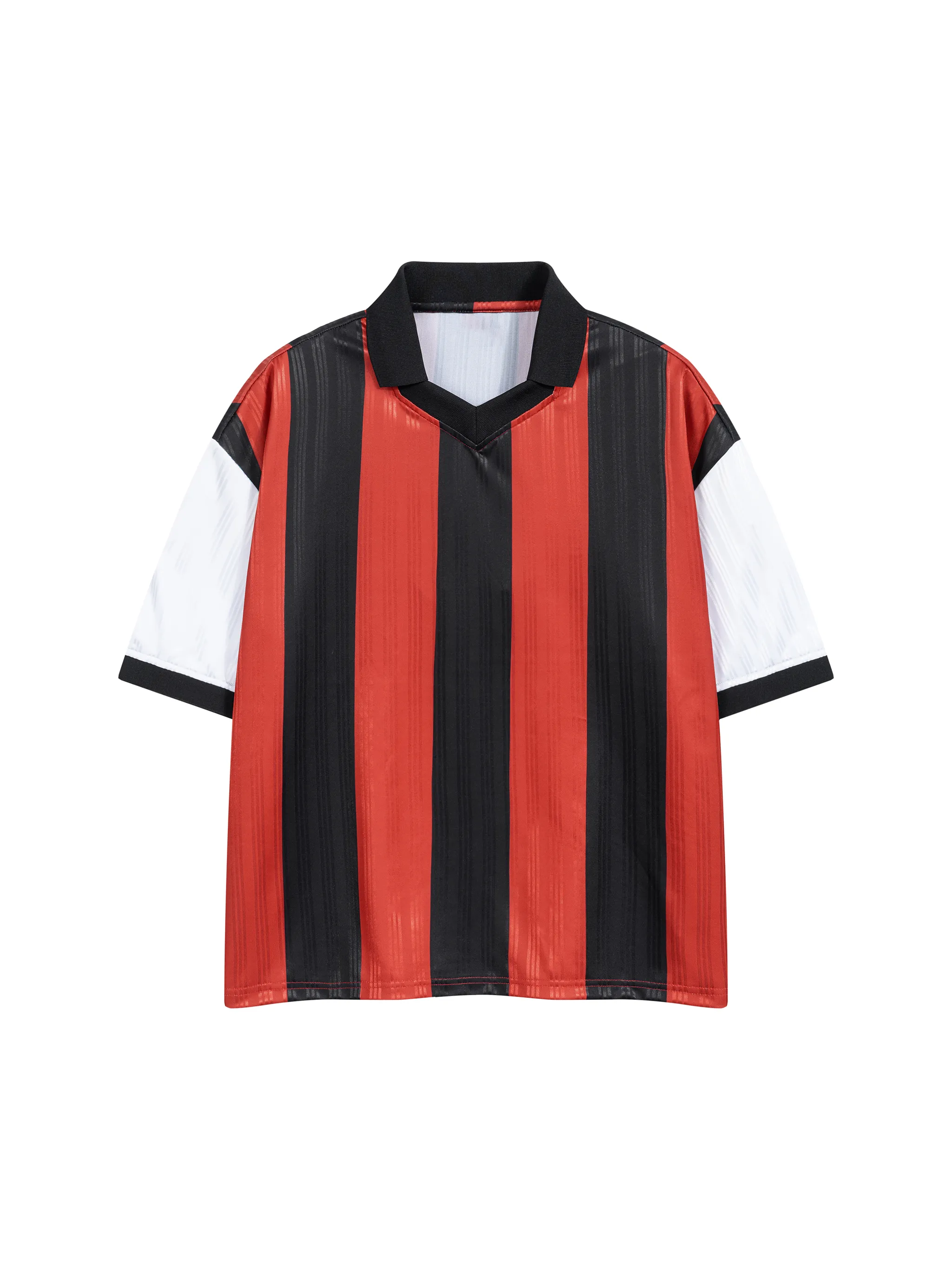 Unisex Boxy Striped Collared Soccer Jersey