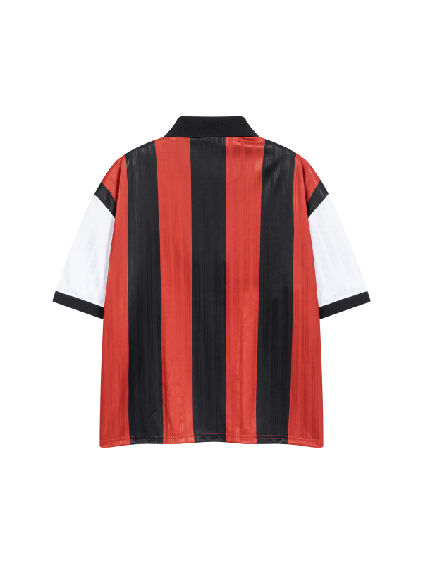 Unisex Boxy Striped Collared Soccer Jersey
