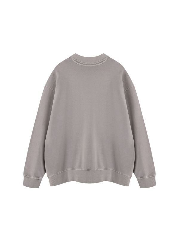 Unisex Vintage Wash Collared Sweatshirt