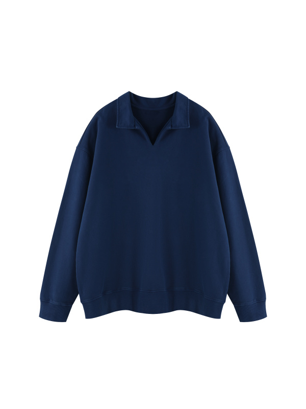 Unisex Vintage Wash Collared Sweatshirt