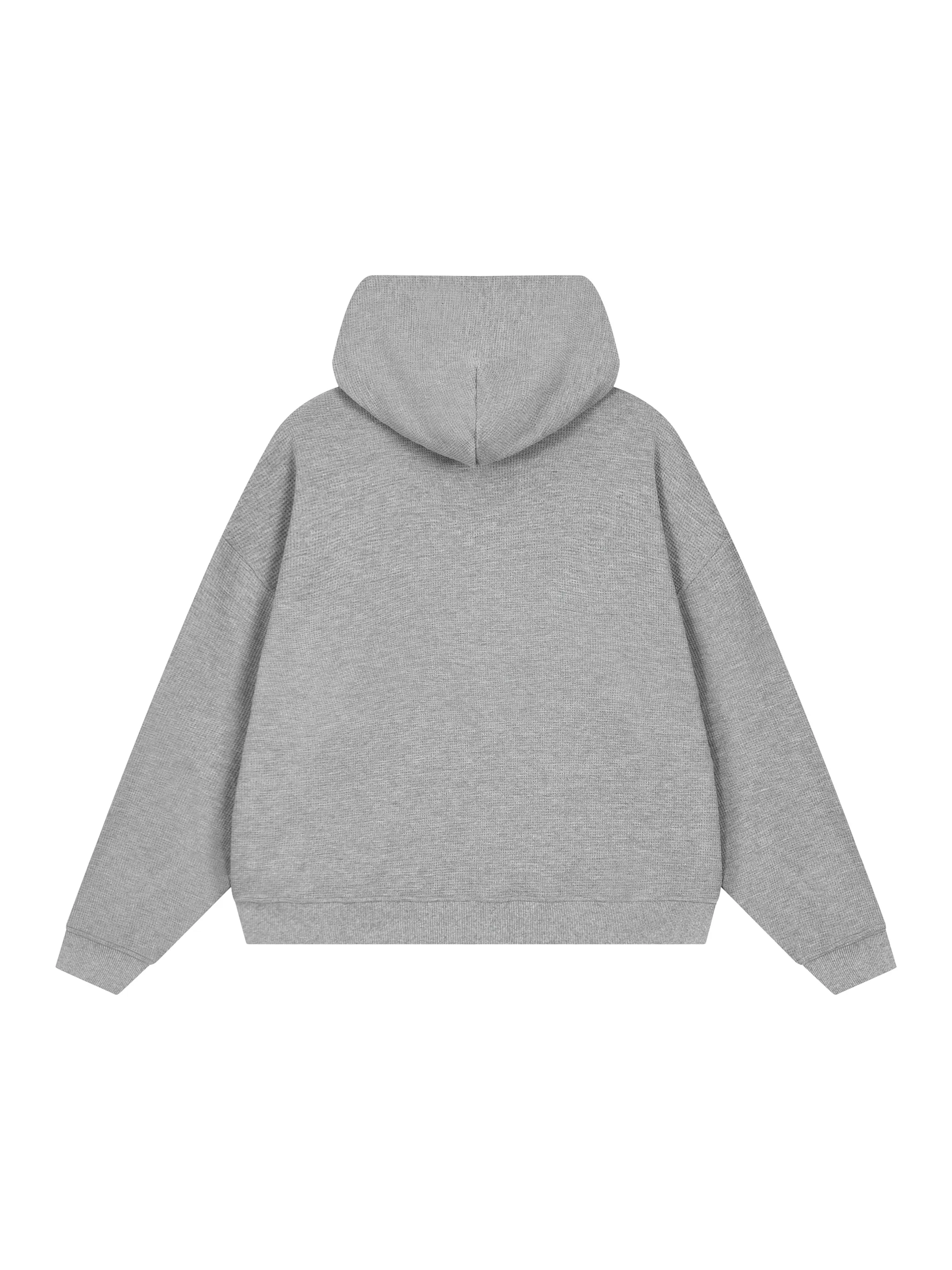 Unisex Waffle Boxy Full Zip Hoodie