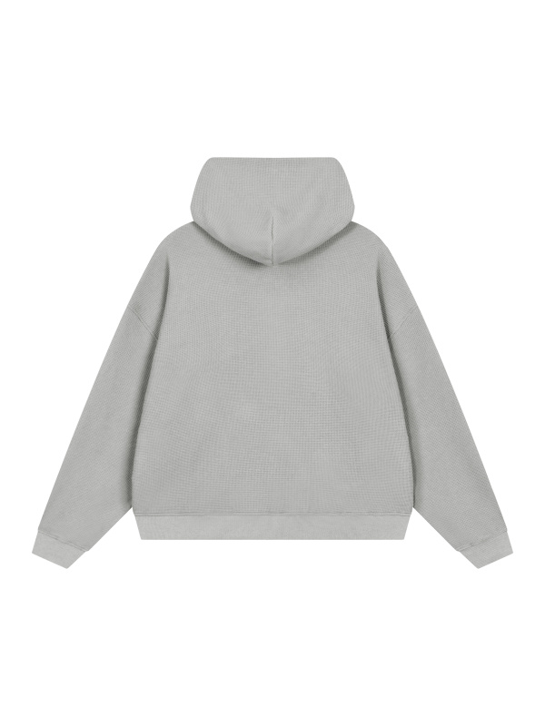 Unisex Waffle Boxy Full Zip Hoodie