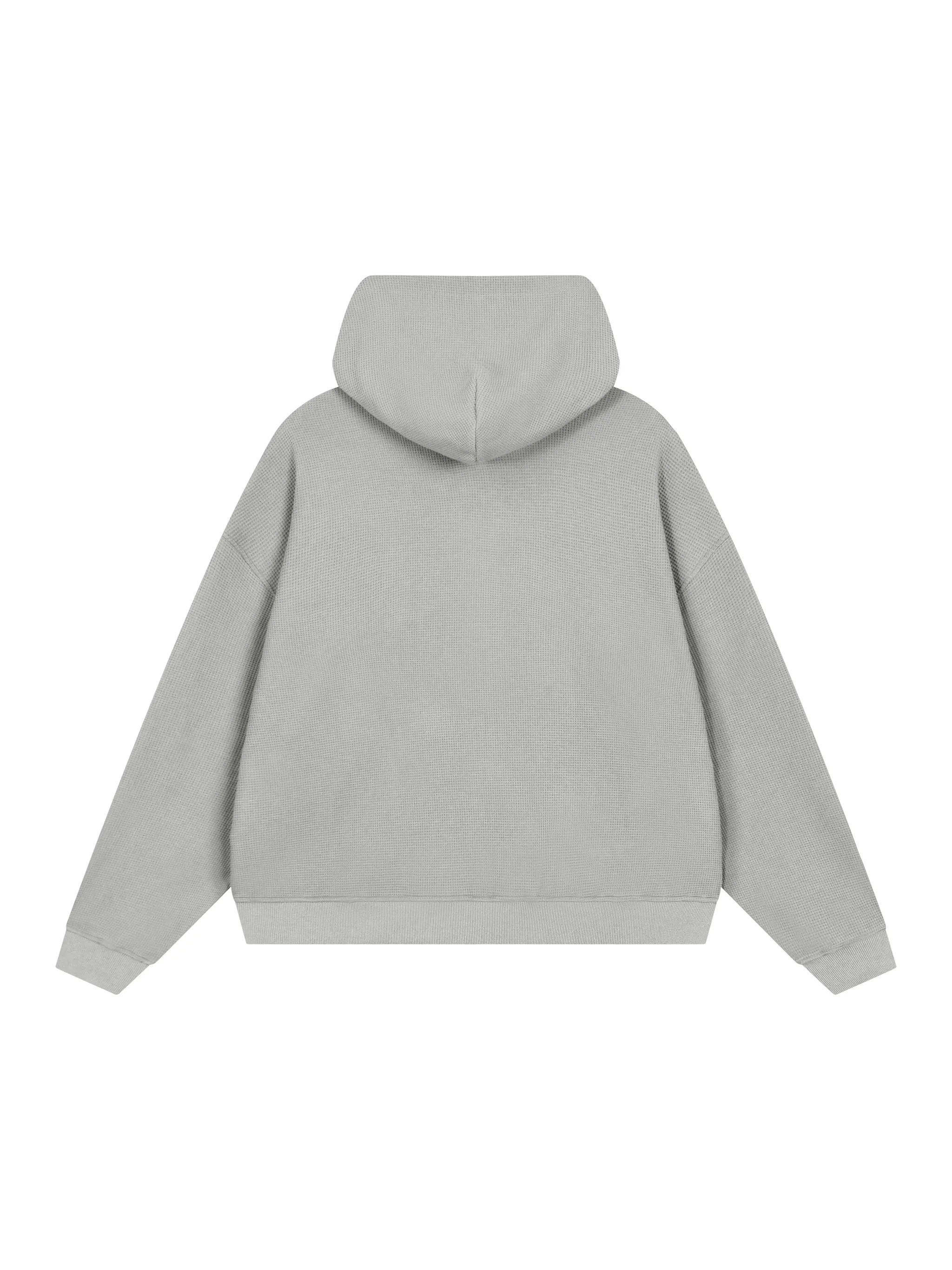 Unisex Waffle Boxy Full Zip Hoodie