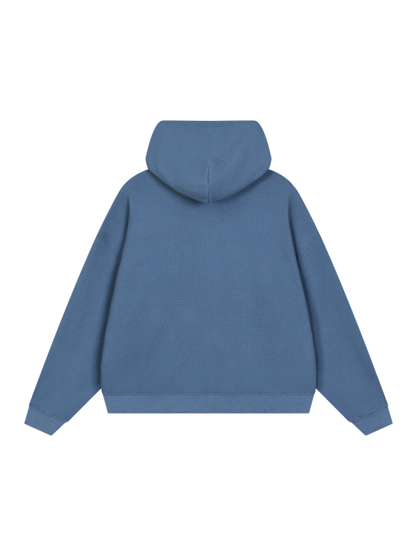 Unisex Waffle Boxy Full Zip Hoodie