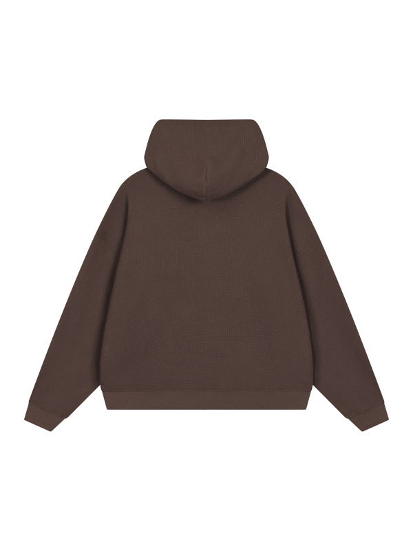 Unisex Waffle Boxy Full Zip Hoodie
