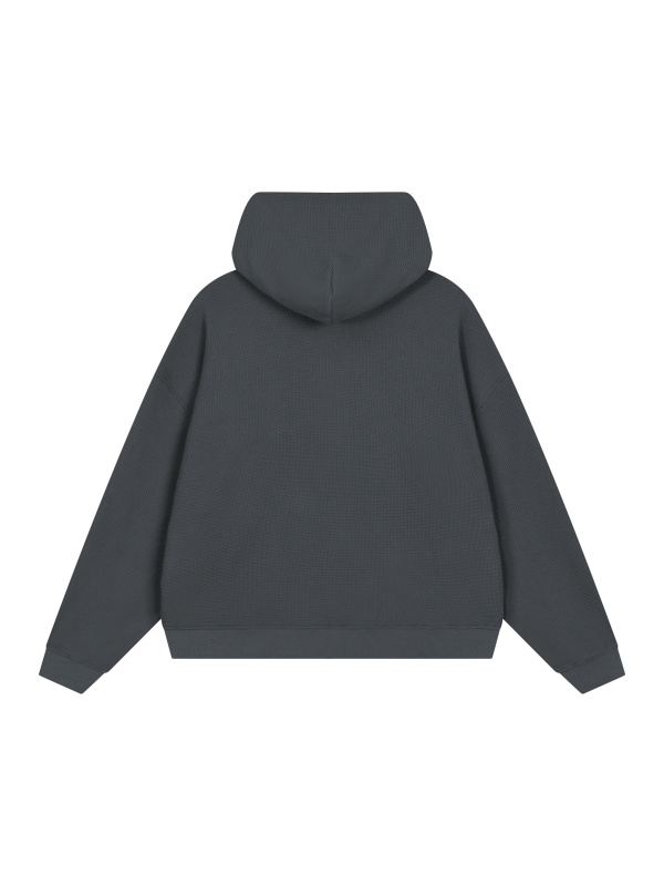Unisex Waffle Boxy Full Zip Hoodie
