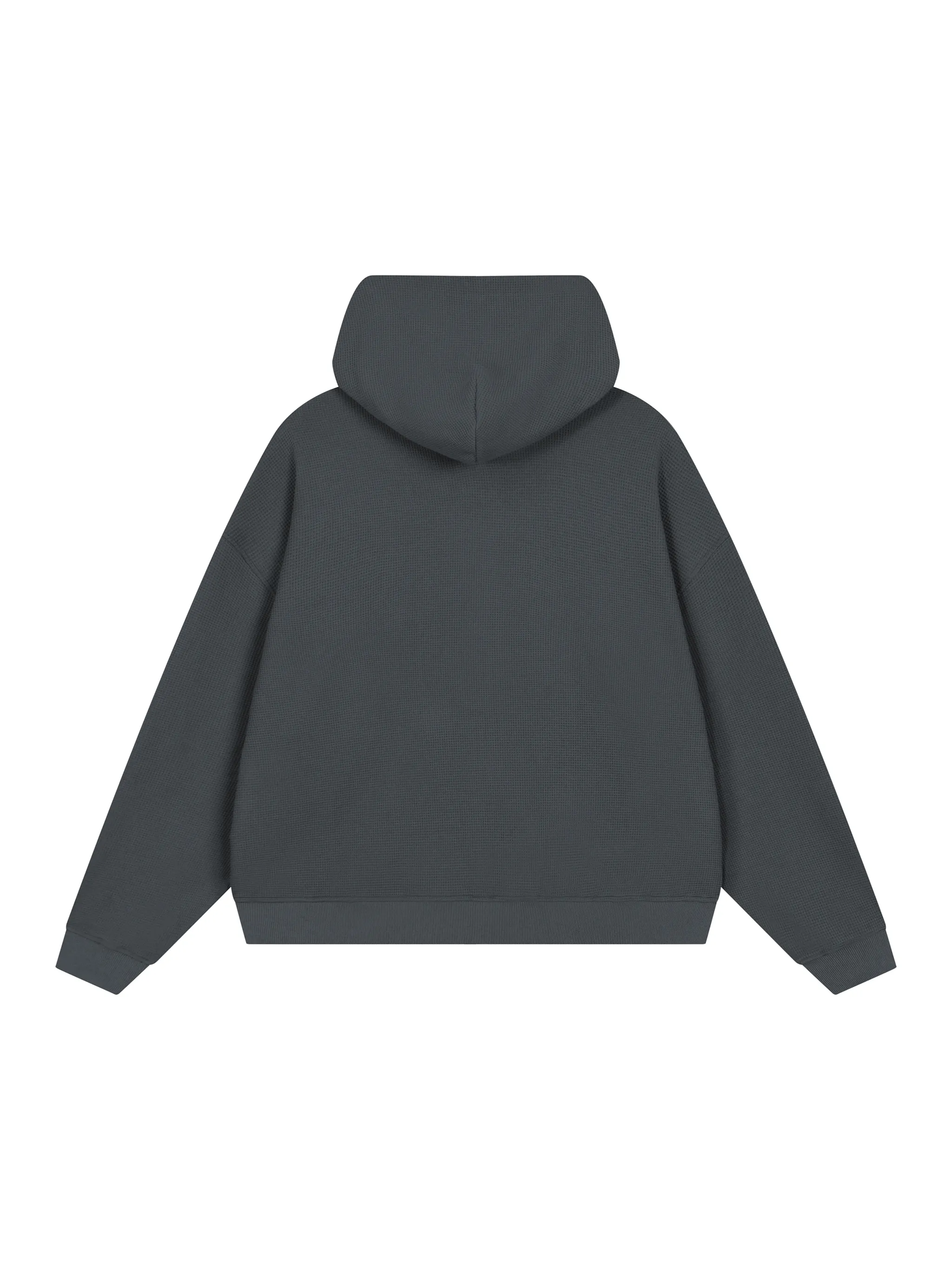 Unisex Waffle Boxy Full Zip Hoodie