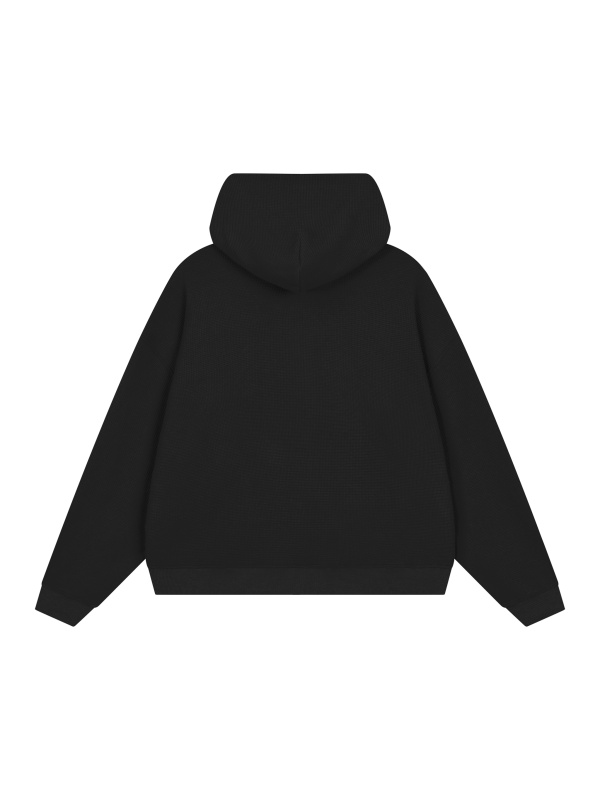 Unisex Waffle Boxy Full Zip Hoodie