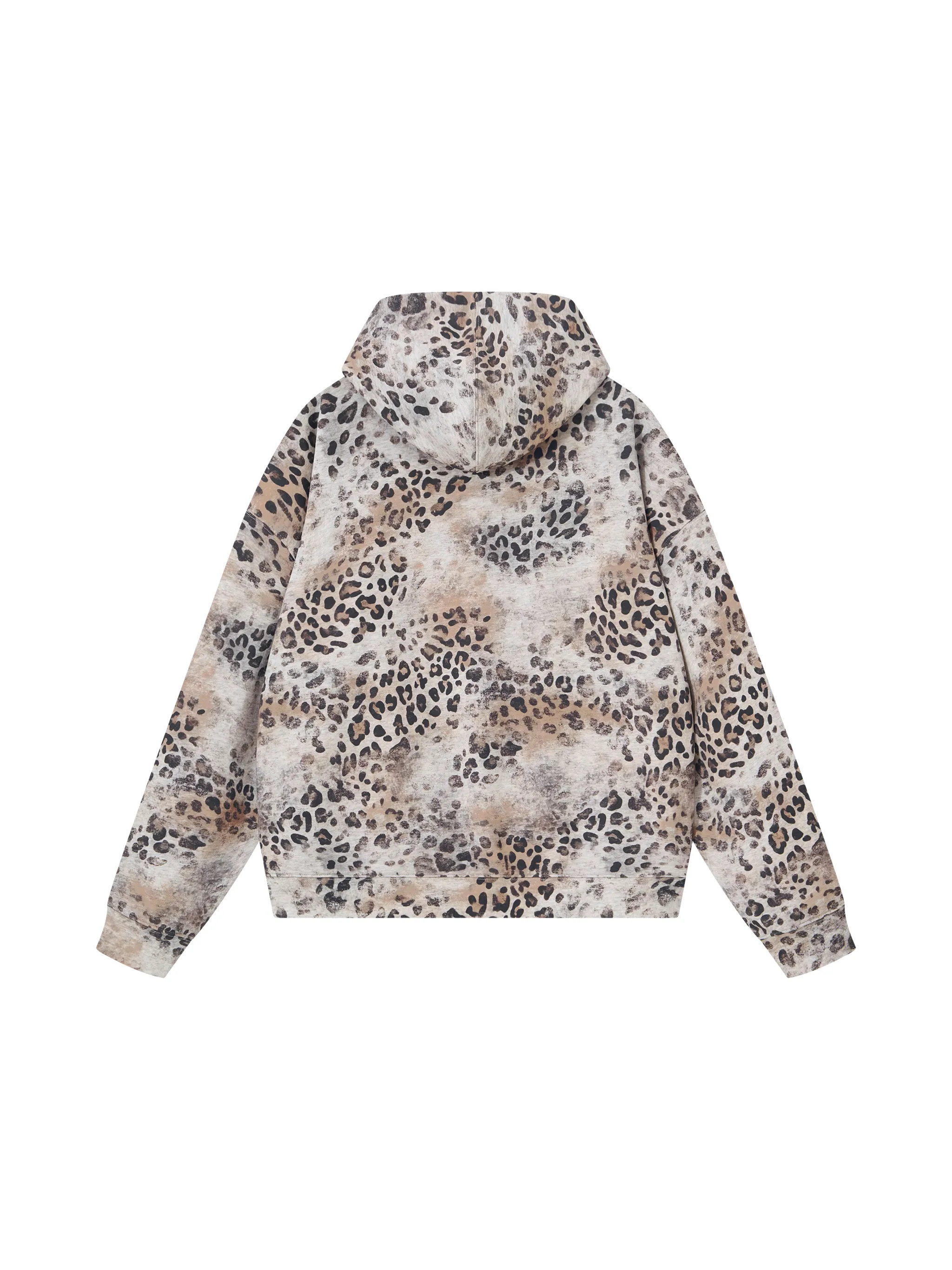 Unisex Vintage Wash Leopard Full Zip Hoodie