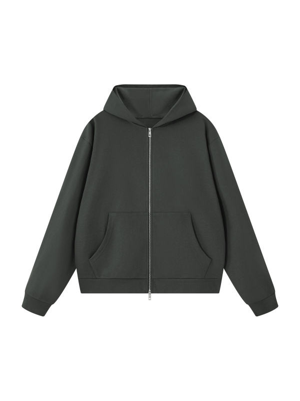 Unisex Drop Shoulder Full Zip Hoodie