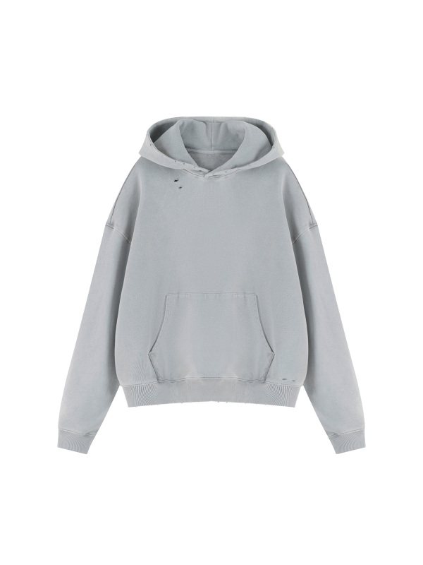 Unisex Mineral Wash Distressed Hoodie