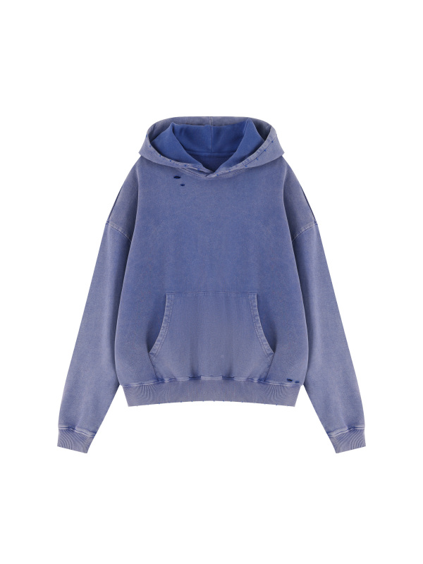 Unisex Mineral Wash Distressed Hoodie