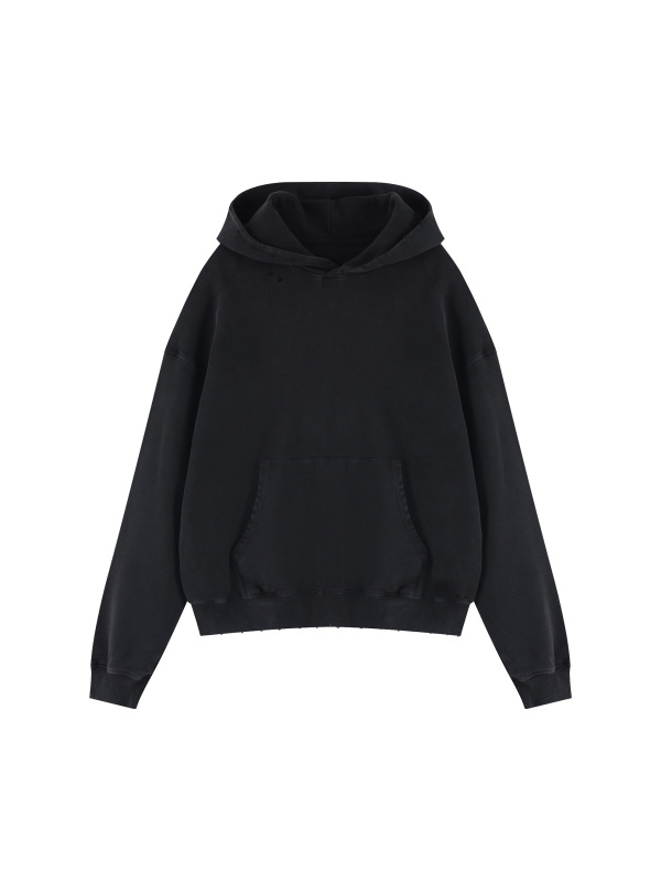 Unisex Mineral Wash Distressed Hoodie